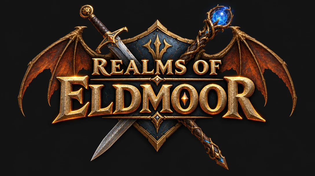 Logo 候选 REALMS OF ELDMOOR(A:石拱门内嵌山水+双狮)